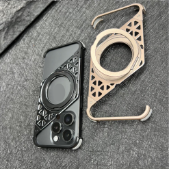 Innovative metal heat dissipation frameless rotating magnetic bracket mobile phone case