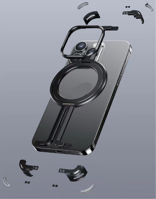 ¦Ð-shaped Metal Magnetic Mobile Phone Case
