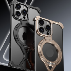 Personalized X-Line Styling Metal Magnetic Rotating Bracket Phone Case
