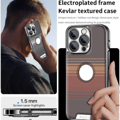 Sunset Series Carbon Fiber Leather Texture Hollow Phone Case