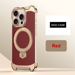 Brand New Plain Leather Borderless Magnetic Bracket Mobile Phone Case