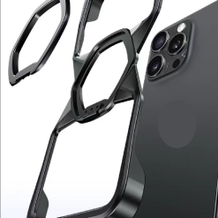 Hexagonal Metal Stand Magnetic Phone Case