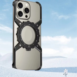 Mechanical Gear Luminous Rotating Bracket Magnetic Phone Case