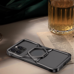 Hexagonal Metal Stand Magnetic Phone Case