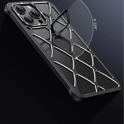 Alloy Diamond Grid Invisible Bracket Mobile Phone Case