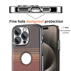 Sunset Series Carbon Fiber Leather Texture Hollow Phone Case