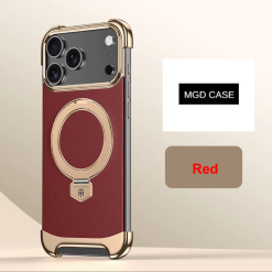 Brand New Plain Leather Borderless Magnetic Bracket Mobile Phone Case