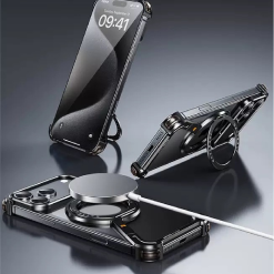 Creative Z-shaped Metal Rotating Stand Magnetic Phone Case