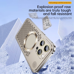 Heat dissipation anti-fall metal magnetic phone case