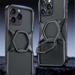 Hexagonal Metal Stand Magnetic Phone Case