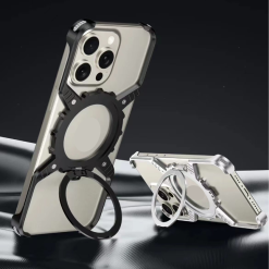 Mechanical Gear Luminous Rotating Bracket Magnetic Phone Case