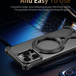 Personalized X-Line Styling Metal Magnetic Rotating Bracket Phone Case