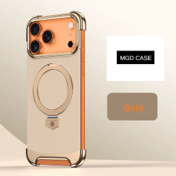 Brand New Plain Leather Borderless Magnetic Bracket Mobile Phone Case