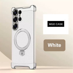 Brand New Plain Leather Borderless Magnetic Bracket Mobile Phone Case
