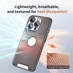 Sunset Series Carbon Fiber Leather Texture Hollow Phone Case